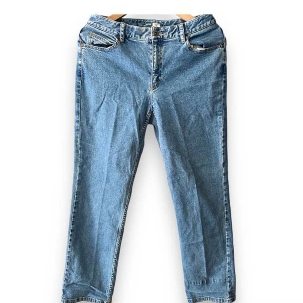 Vintage Liz Claiborne Straight Leg Jeans Petite 8P Y2K Light Wash Denim